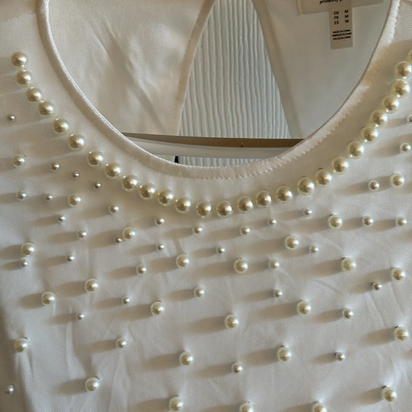 Honey white bridal top with pearls size M - Picture 4 of 5